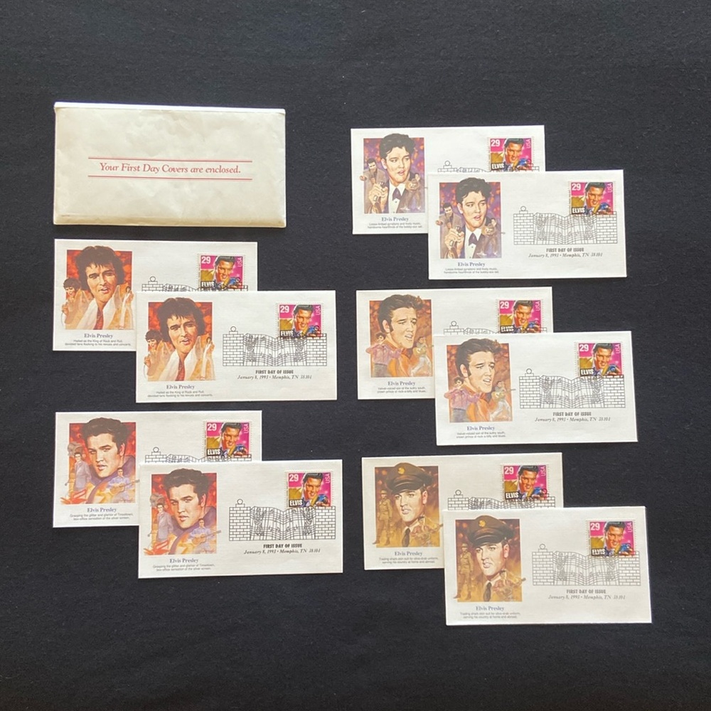 Elvis Presley 1st Day of Issue 29 Cent Stamped Envelopes Jan 8, 1993 Memphis TN